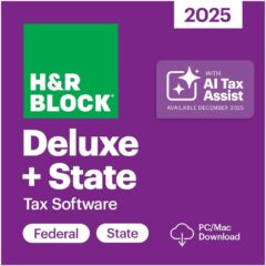 H&R Block 2025 Tax Software Deluxe + State (PC/Mac Digital Download)