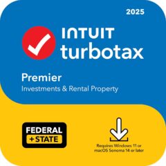 TurboTax Premier 2025 Tax Software | Federal & State Return | PC/Mac | Instant Digital Download
